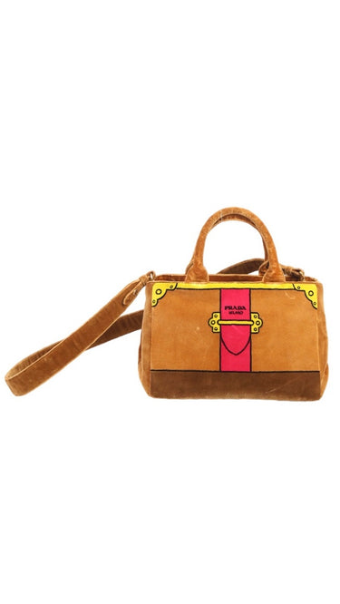 Prada Cahier Printed Velvet Bag